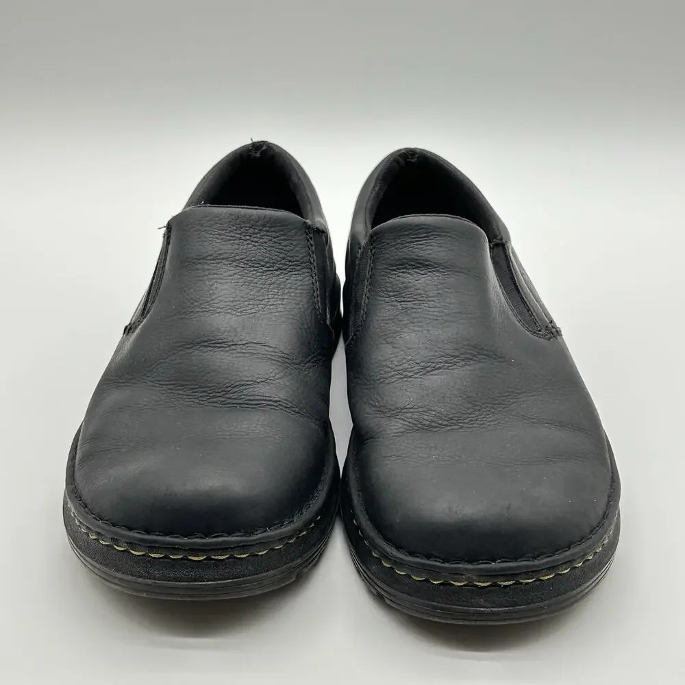 Dr. Martens Boyle Shoes Mens 11 Black Leather Slip On SoftWair Comfort Casual